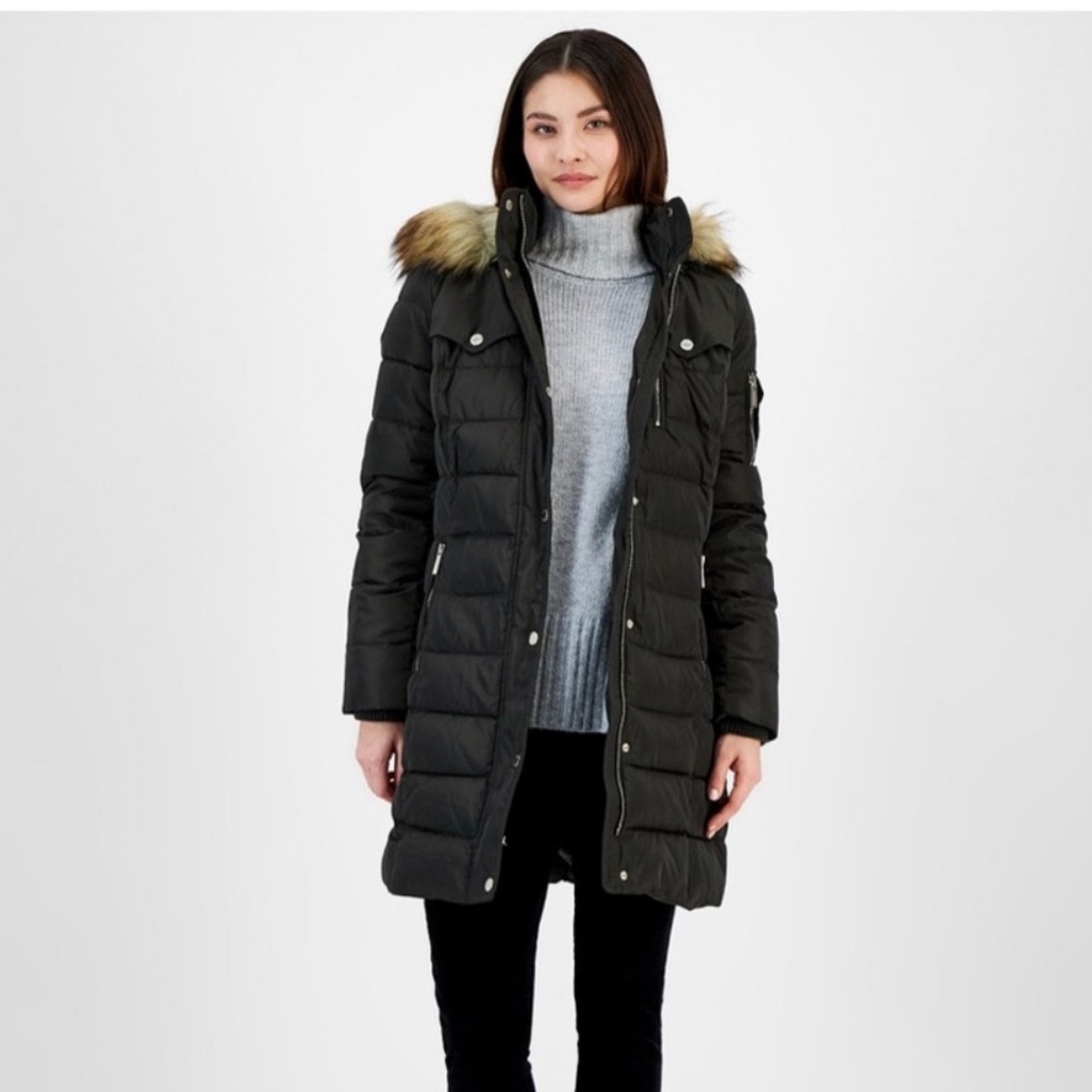 Mk puffer jacket with hood